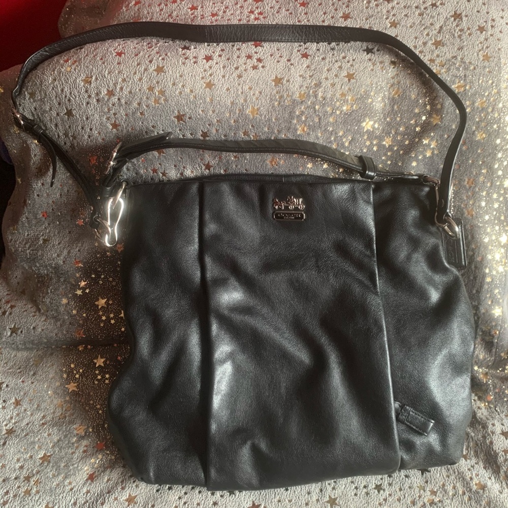 Coach black leather crossbody.